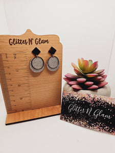 1753 Rosegold and Silver Circle Dangle Earrings