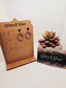 1748 Rosegold with CZ Circle Dangle Earrings