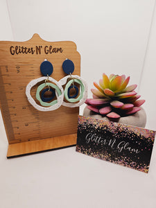1816 Polymer Clay Irregular Shaped Dangle Earrings