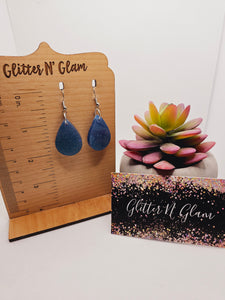 1798 Blue Cameleon Resin Dangle Earrings