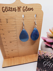 1798 Blue Cameleon Resin Dangle Earrings