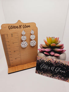1858 Resin Volleyball Dangle Earrings
