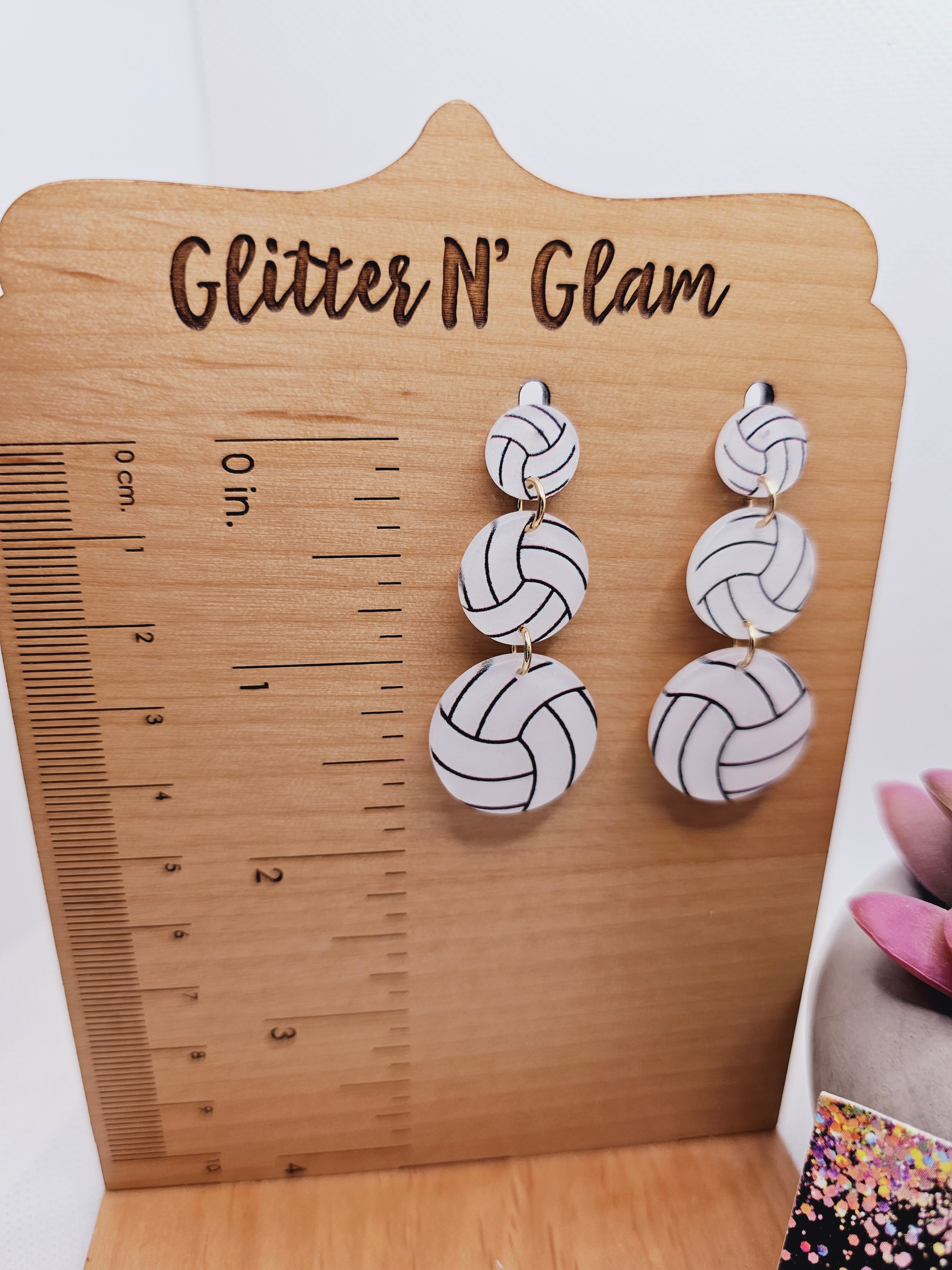 1858 Resin Volleyball Dangle Earrings