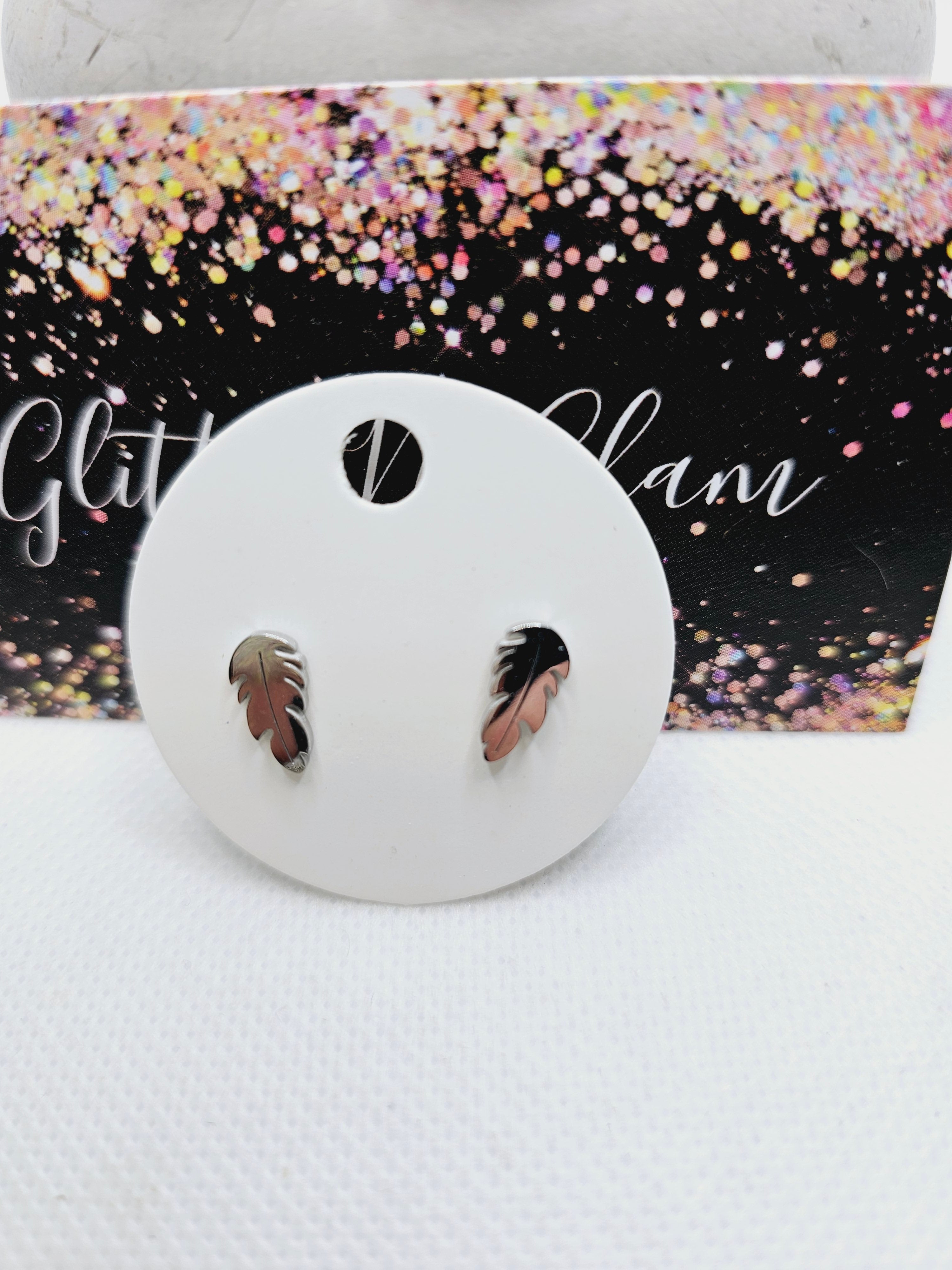 1907 Silver Leaf Stud Earrings