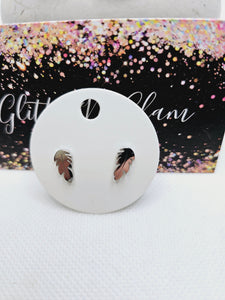 1907 Silver Leaf Stud Earrings