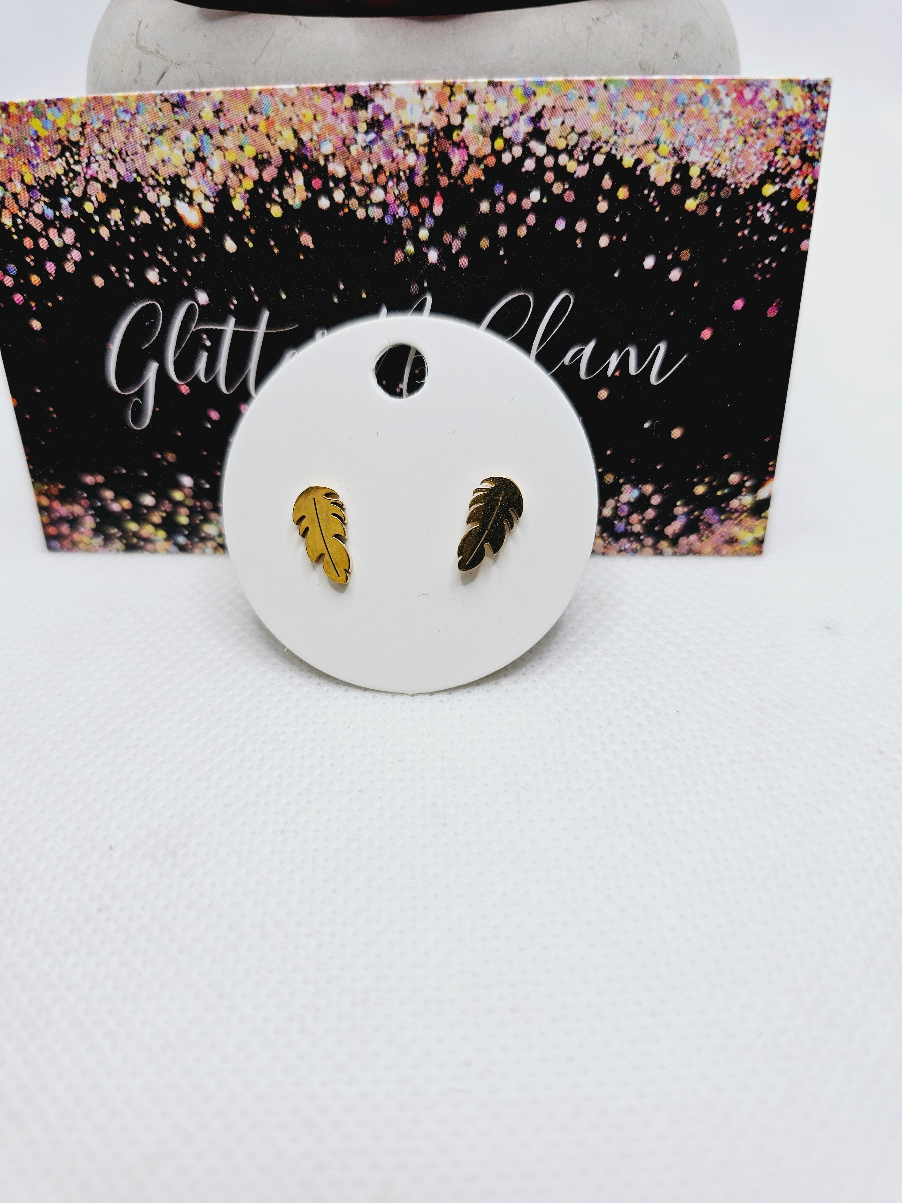1908 Gold Leaf Stud Earrings