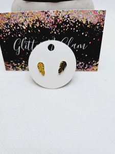 1908 Gold Leaf Stud Earrings