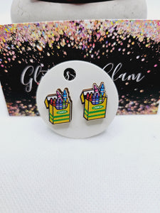 1912 Wooden Crayon Stud Earrings