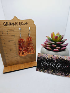 1870 Resin Stacked Pumpkin Dangle Earrings