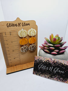 1868 Resin Stacked Pumpkin Dangle Earrings