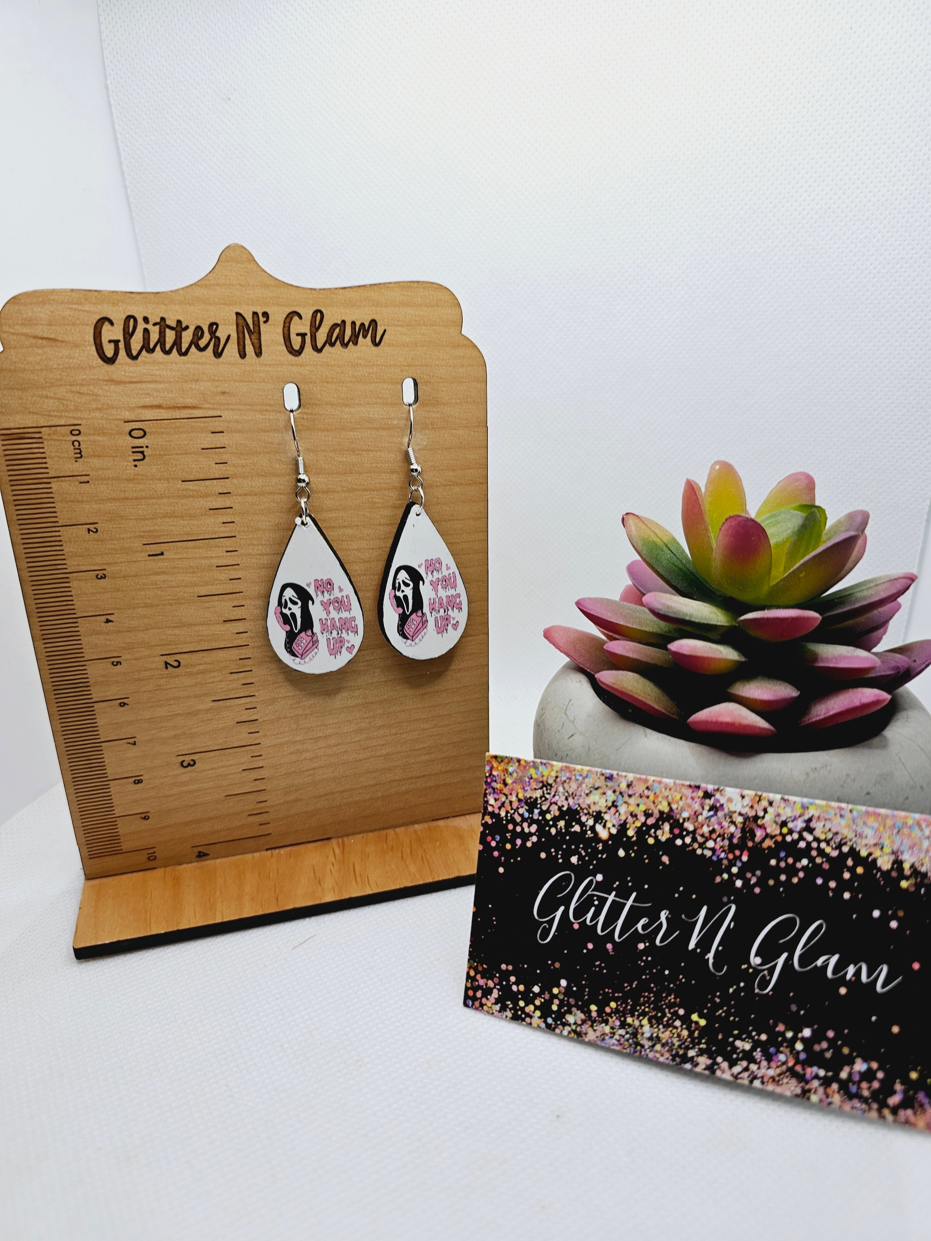 1934 Ghostface "No you hang up" Dangle Earrings