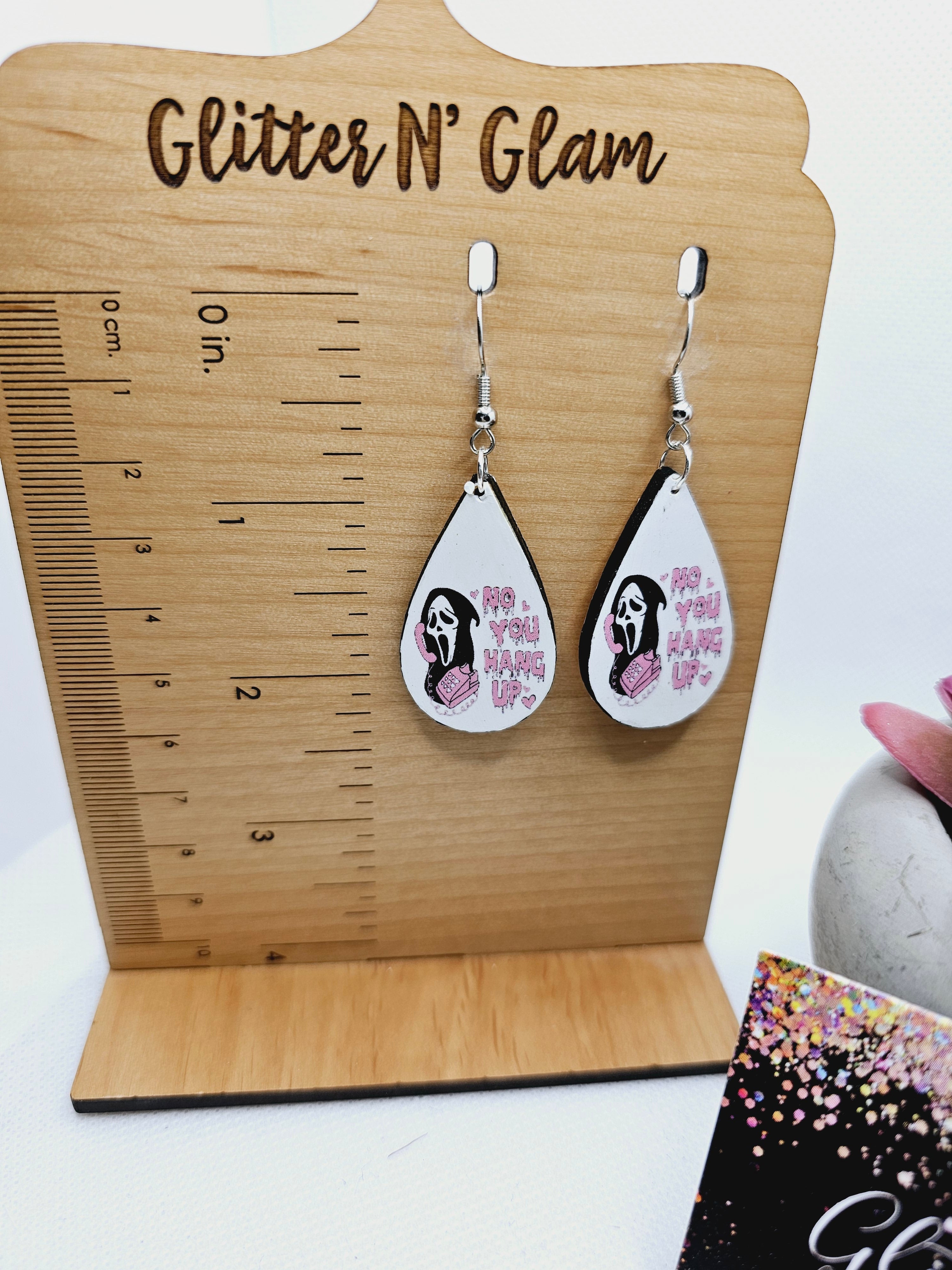 1934 Ghostface "No you hang up" Dangle Earrings