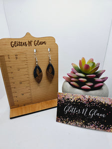 1905 Gray Resin/wood Dangle Earrings