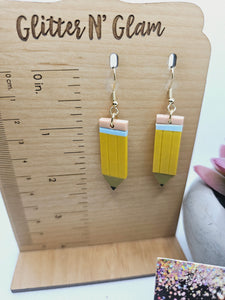 1871 Polymer Clay Pencil Dangle Earrings