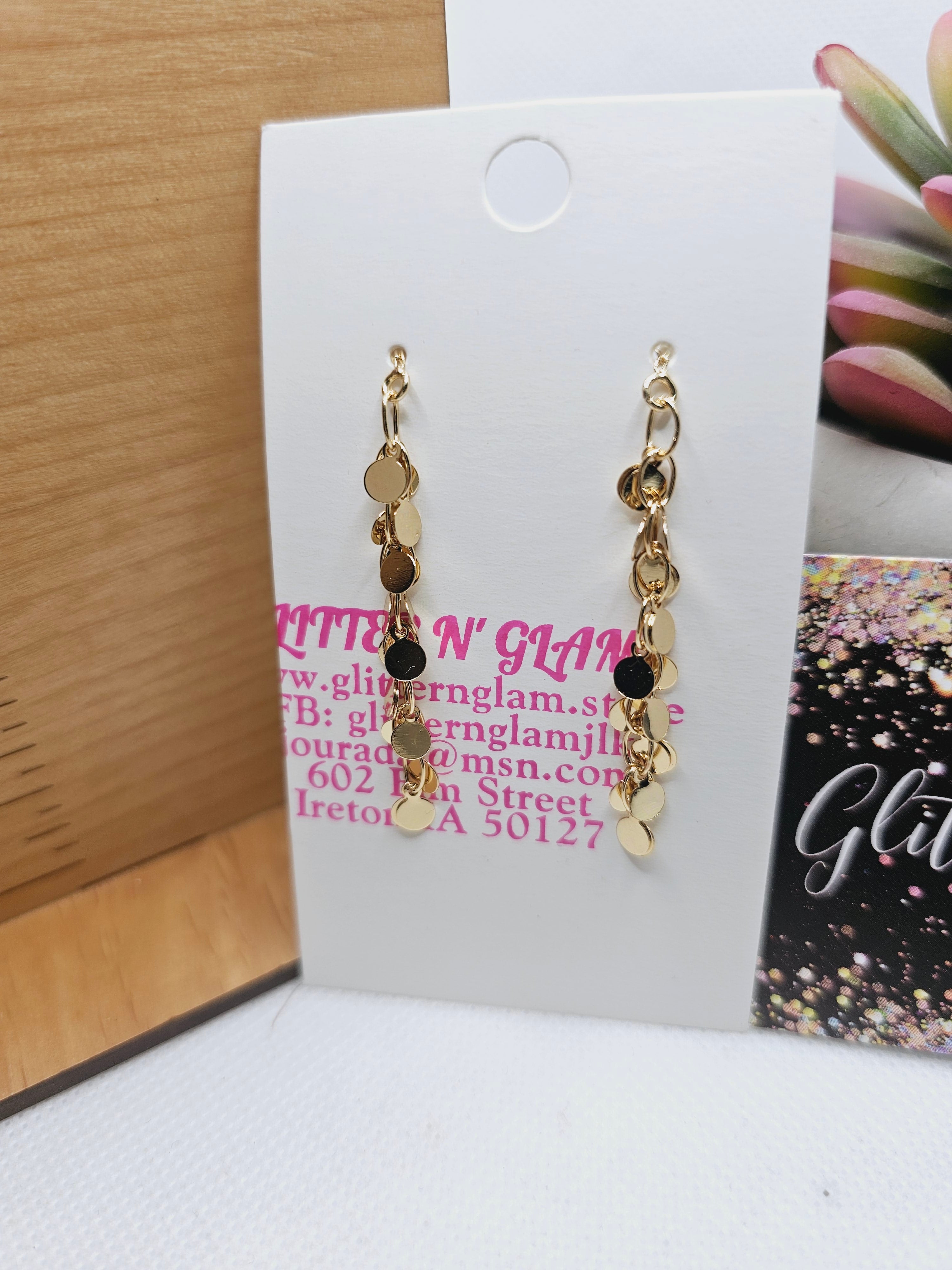 1883 Gold Disco Dangle Earrings