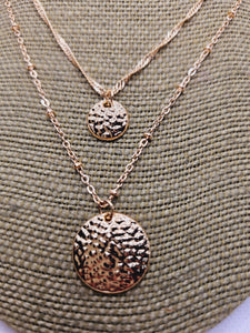 1955 Gold Double Necklace with Gold Stamped Discs