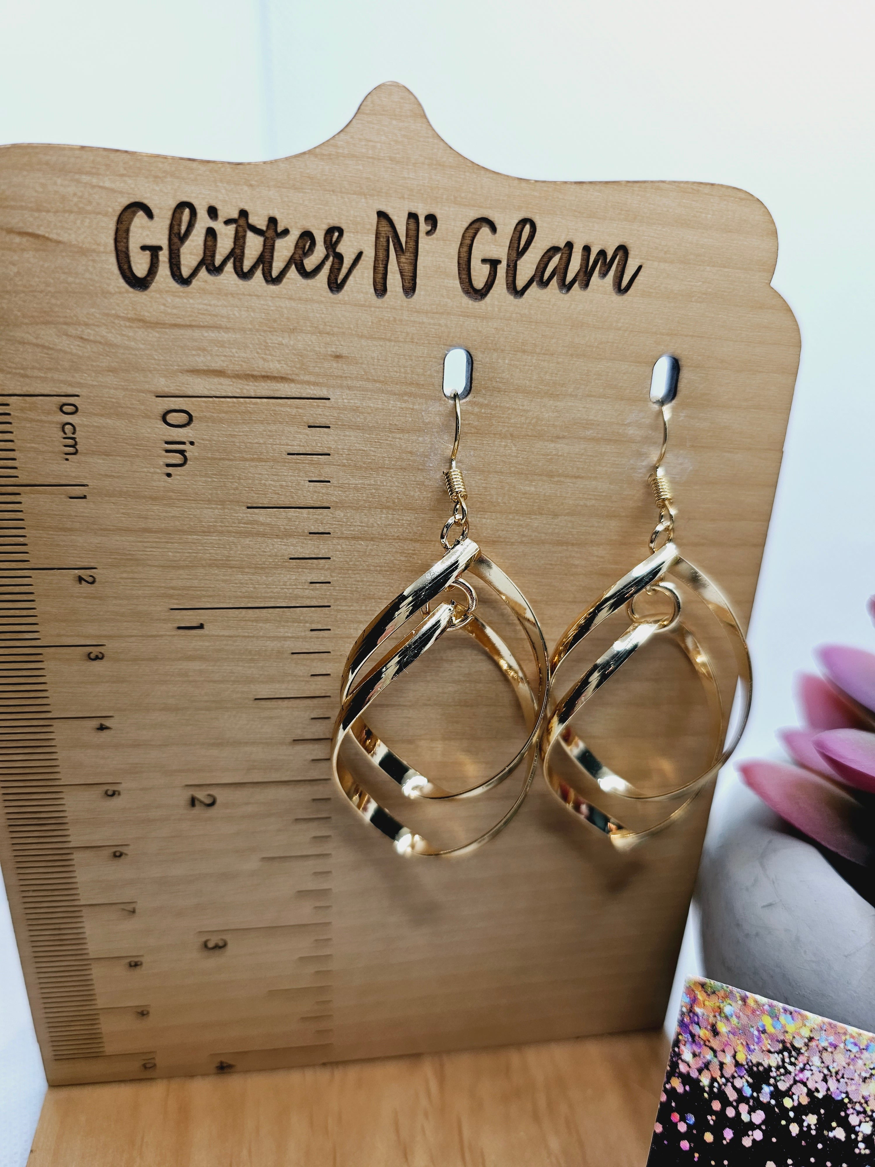 2012 Gold Double Twist Dangle Earrings