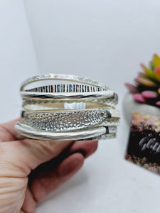 2095 White/Silver Leather Wrap Bracelet