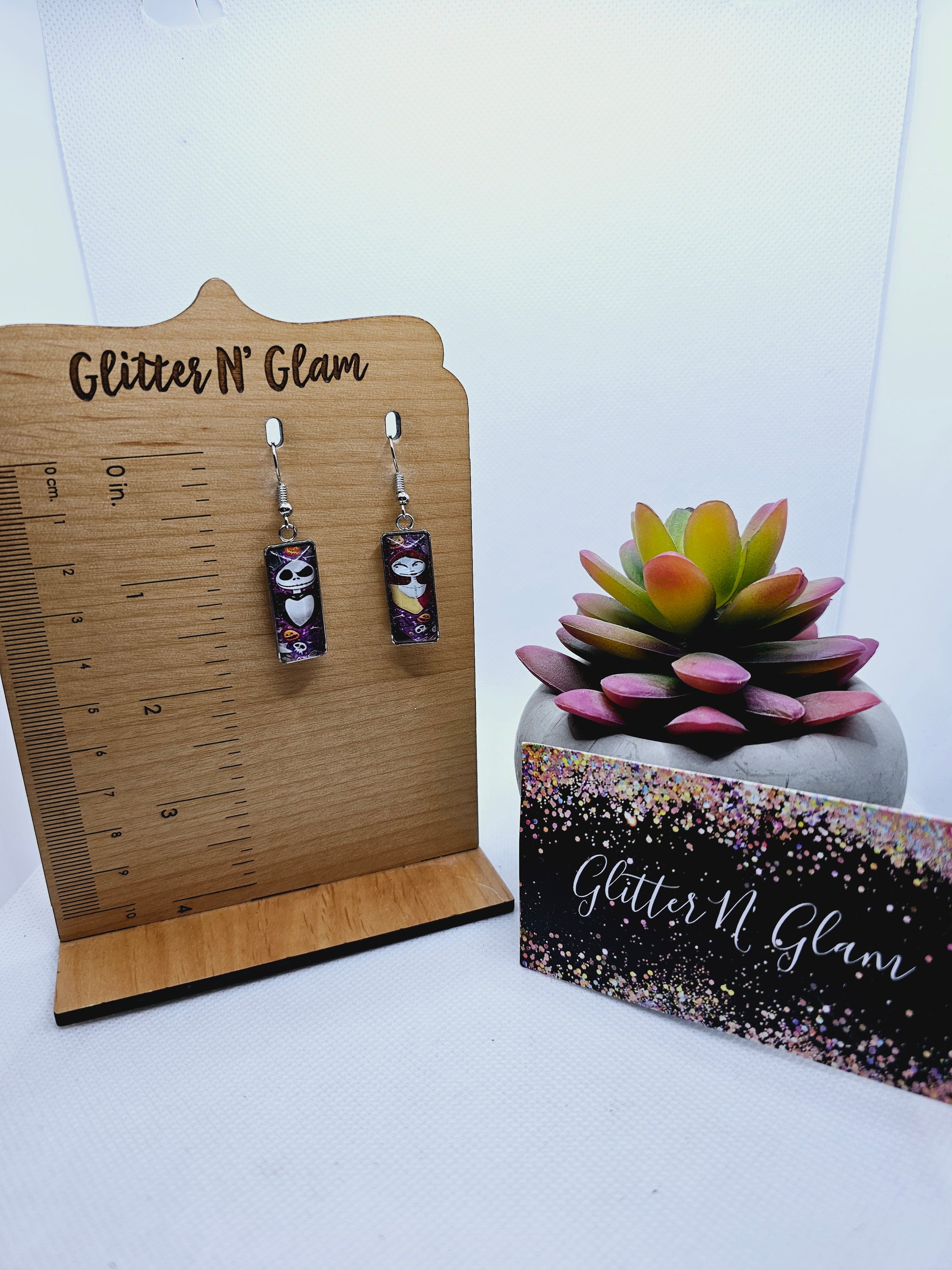 2032 Jack and Sally NMBC Dangle Earrings