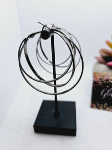 2072 Gunmetal Interlocking Hoop Earrings
