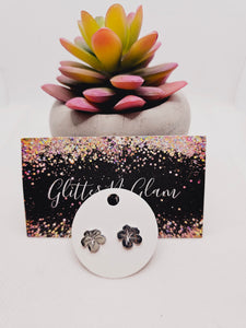 2041 Silver Magnolia Stud Earrings