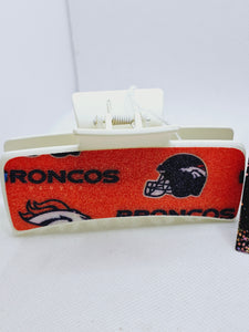 2168 Broncos Leather Claw Clip