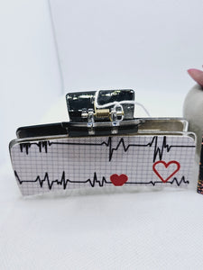 2157 Heartbeat Leather Claw Clip
