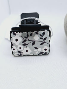 2152 Floral Leather Small Claw Clip