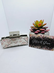 2192 Sparkly Floral Claw Clip