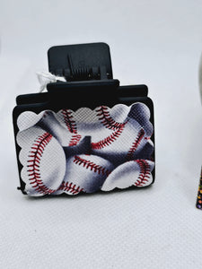 2187 Baseball Small Scalloped Claw Clip