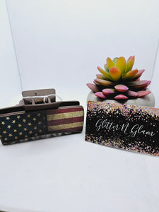 2215 Rustic Flag Leather Claw Clip