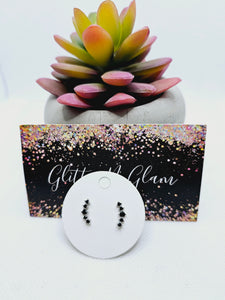 2208 Black Tiny Crawler Stud Earrings