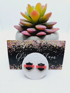 2238 HD Pink/Black Stud Earrings
