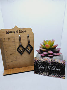 2241 Silver/Black Geometic Dangle Earrings