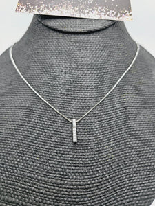 2276 Silver Bar Necklace with Bling
