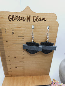 2265 HD Black/Silver Dangle Earrings