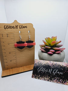 2264 HD Black and Pink Dangle Earrings
