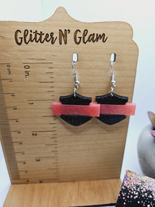 2264 HD Black and Pink Dangle Earrings