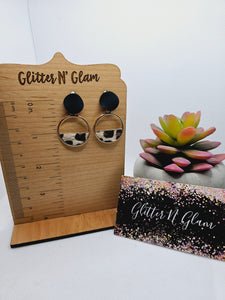 2272 Animal Print Circle Dangle Earrings