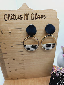 2272 Animal Print Circle Dangle Earrings