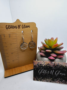 2280 Silver Basketball Dangle Earrings