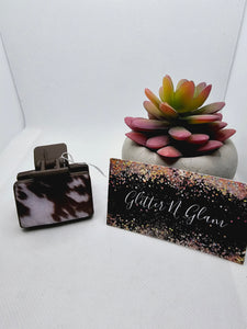 2370 Brown and White Cow Print Small Claw Clip