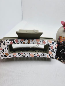 2363 Multicolored Leather Claw Clip