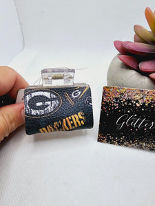 2347 Packers Leather Clear Small Claw Clip