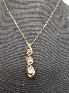 2378 Gold with CZ Short Necklace