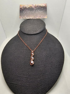 2377 Rosegold with CZ Short Necklace
