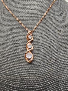 2377 Rosegold with CZ Short Necklace