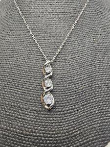 2376 Silver with CZ Short necklace