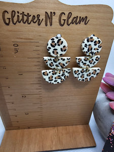 2310 Animal Print Polymer Clay Dangle Earringd