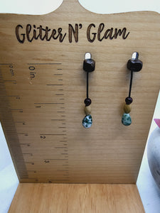 2330 Wooden Beaded Dangle Earrings